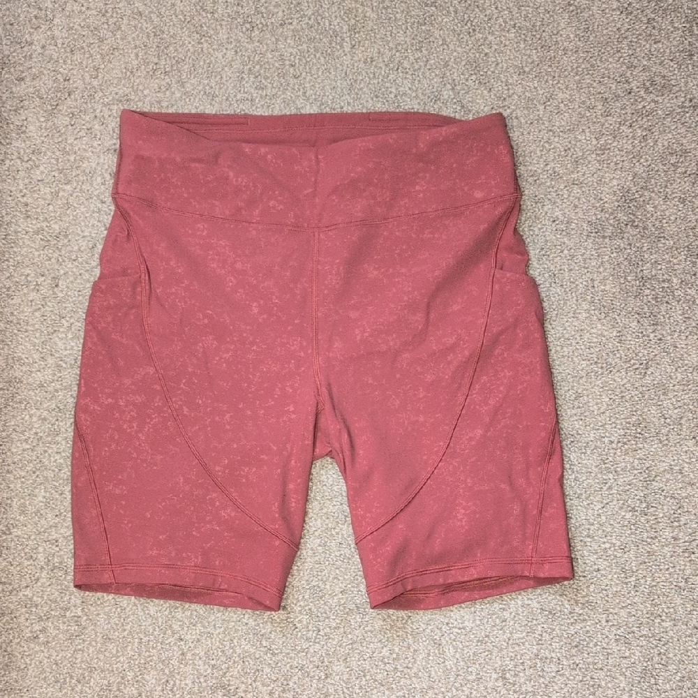 Lululemon Athletica Red Bike Shorts with High-Rise Waistband